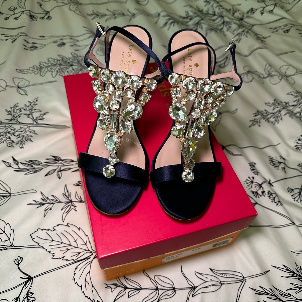 Kate Spade Ignacia Navy Satin 8.5m Heels